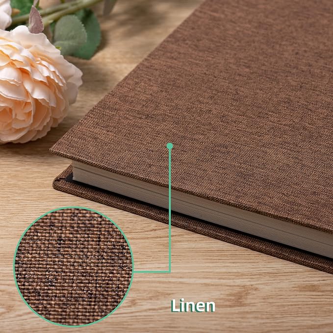 Large Photo Album Self Adhesive Scrapbook Album for 4×6 5×7 8×10 Pictures DIY Magnetic Linen Cover Album 60 Pages for Family Wedding Gifts with Metal Pen and Plastic Board - Image 4