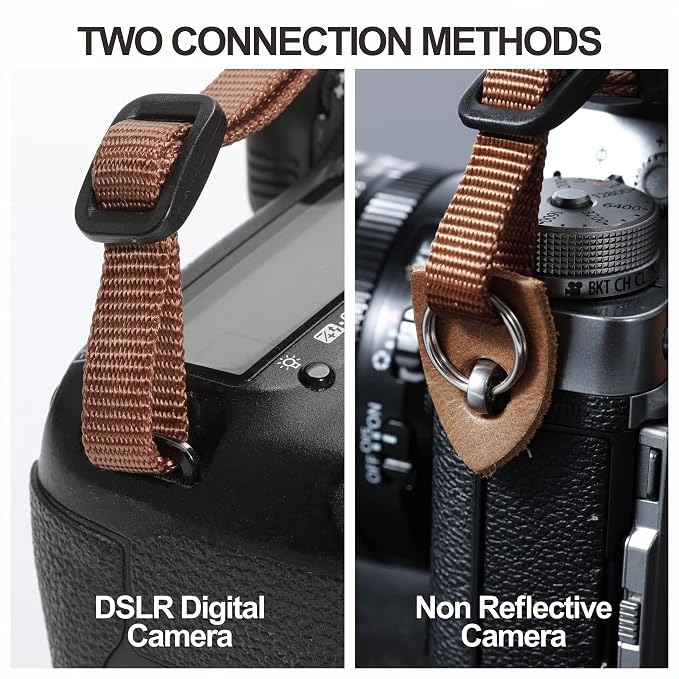Padwa Lifestyle 2" Wide Classic Crazy Horse Art Cowhide Head Cotton Camera Straps for Photographers - Image 4