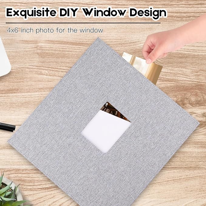 Extra Large Capacity 4x6 Photo Album, Holds 1000 Photos, Gray | Linen Hardcover, Horizontal & Vertical 4x6 Pockets, Removable Acid-Free Pages, Front Display Window, Family, Wedding & Travel - Image 3