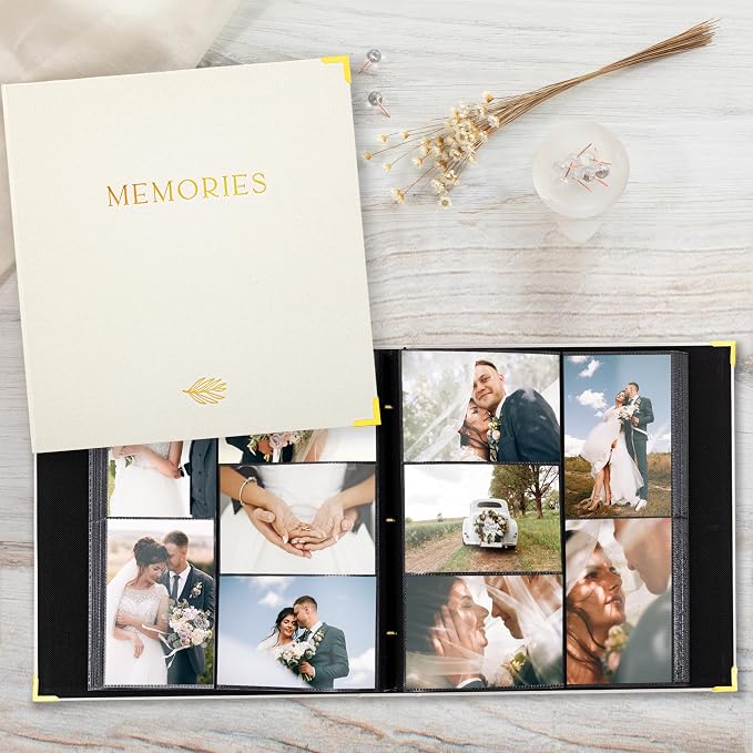 Beautiful Linen Photo Album For 4x6 Photos - Holds Up To 500 Pictures | Safely Stores Unique Memories - The Perfect Large Book for All Pictures of Treasured Family, Baby or Wedding Moments - Image 2