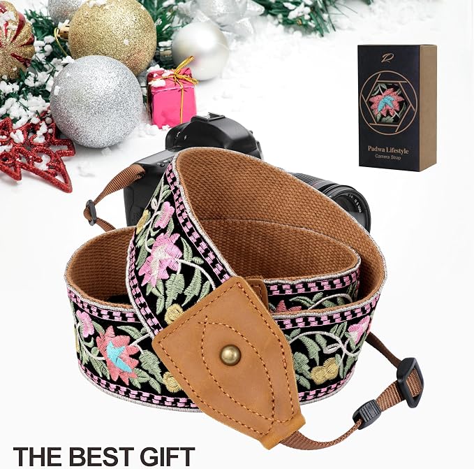 Padwa Lifestyle 2" Wide Classic Crazy Horse Art Cowhide Head Cotton Camera Straps for Photographers - Image 5