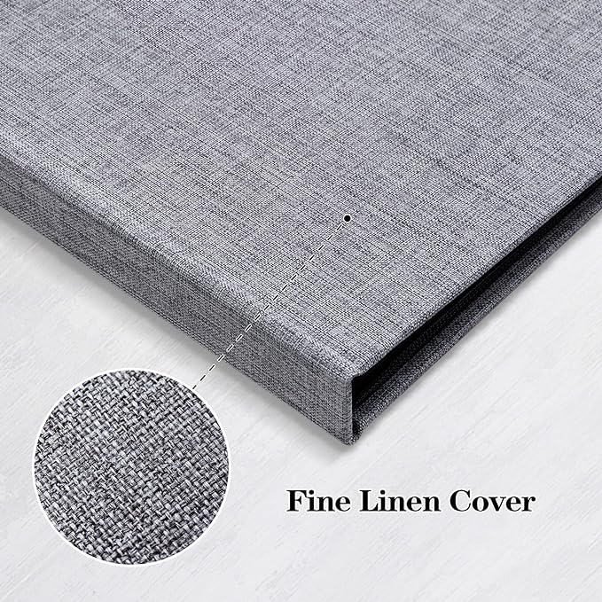 Mublalbum 2 Pack Small 8x10 Photo Album, 52 Pockets, Linen Cover,Gray | Linen Cover, Portable Mini Picture Book, Holds 52 Vertical Pockets for Artwork Postcards, Picture Storage - Image 5