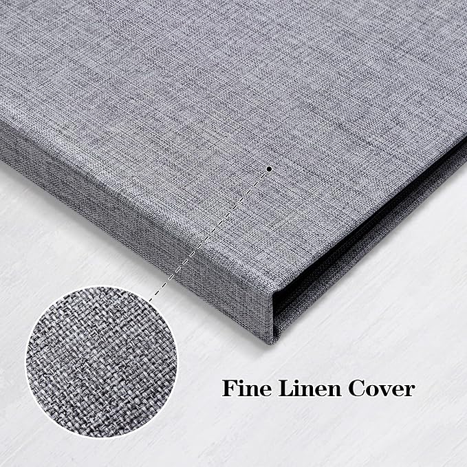 Mublalbum 2 Pack Small 4x6 Photo Album, 52 Pockets, Linen Cover,Gray | Linen Cover, Portable Mini Picture Book, Holds 52 Vertical Pockets for Artwork Postcards, Picture Storage - Image 5