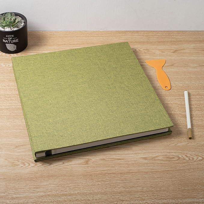 Large Photo Album Self Adhesive Scrapbook Album for 4×6 8×10 Pictures DIY Magnetic Linen Cover Album 40 Pages for Family Wedding Gifts with Metal Pen and Plastic Board - Image 6