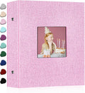 Ejblfe Photo Album 4x6,Linen Cover Slide-in Photo Album Book Can Holds 600 4x6 Photos with 60 Black Sheets for Family,Wedding,Baby and Holiday Pictures (Pink) by EJBLFEPremiumPhotoAlbums