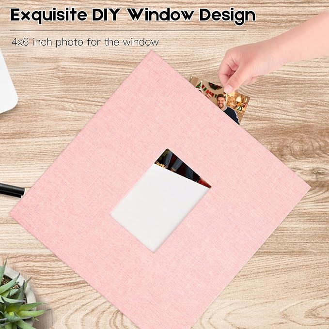 Extra Large Capacity 4x6 Photo Album, Holds 1000 Photos, Pink | Linen Hardcover, Horizontal & Vertical 4x6 Pockets, Removable Acid-Free Pages, Front Display Window, Family, Wedding & Travel - Image 6