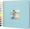 8"x8" Scrapbook Photo Album Linen Cover 20 Sheets 40 Pages White Paper | Blue Hardcover Kraft White Pages Memory Book, for Travel Wedding Guest Book Christmas Baby Shower Fits 4x6 & Instant Photos by Hiwhy