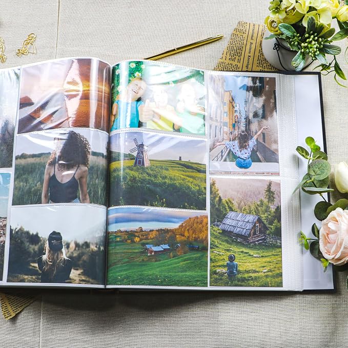 Holoary Photo Album 4x6 500 Photos 5 Pictures Per Page, 500 Pockets 4”x6” Picture Album, Linen Fabric Cover Big Picture Book for Photos, 4x6 Photo Albums for Family Weddings Travel Memories(Black) - Image 5