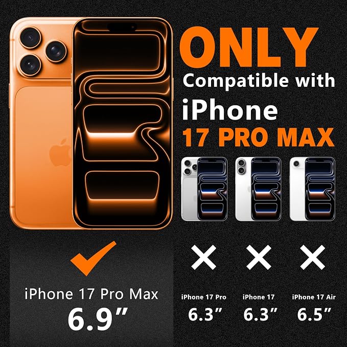 2 Pack for iPhone 17 Pro Max Camera Lens Protector | Bling Tempered Glass 9 Hardness,Anti-Scratch High Definition Camera Screen Protector (Orange) - Image 2