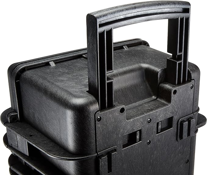 Amazon Basics Hard Protective Camera Case with Wheels, Large, Black, 22"L x 14"W x 9.8"H - Image 7
