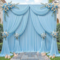 40ftx10ft Wrinkle Free Blue Backdrop Curtain - 10 Feet Photography Backdrop Drapes, Silky Polyester Back Drop Cloth for Wedding Baby Shower Balloon Arch Background by Unknown