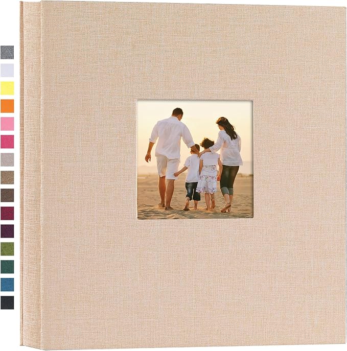 potricher Photo Album 4x6 Pictures, 1000 Pockets, Linen Cover, Beige | Linen Cover, Front Window, Large Capacity 4x6 Picture Albums, Photo Book for Family, Wedding, Anniversary, Baby, Keepsake by potricher