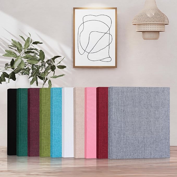 Mublalbum 2 Pack Small 8x10 Photo Album, 52 Pockets, Linen Cover,Green | Linen Cover, Portable Mini Picture Book, Holds 52 Vertical Pockets for Artwork Postcards, Picture Storage - Image 6