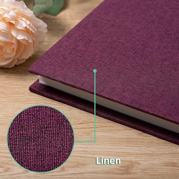 Large Photo Album Self Adhesive Scrapbook Album for 4×6 8×10 Pictures DIY Magnetic Linen Cover Album 60 Pages for Family Wedding Gifts with Metal Pen and Plastic Board - Image 4