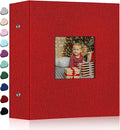Ejblfe Photo Album 4x6,Linen Cover Slide-in Photo Album Book Can Holds 1000 4x6 Photos with 100 Black Sheets for Family,Wedding,Baby and Holiday Pictures (Red) by EJBLFEPremiumPhotoAlbums