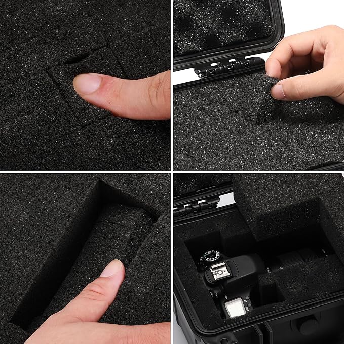 Mayouko Portable Tool Box with Shock- Proof Sponge, Water Proof Grade IP67, Waterproof Hard Case with Foam Insert, Handheld Gimbal Explosion-Proof Box, Waterproof Hard Case, 10.6 x 9.7 x 6.9 inch - Image 8