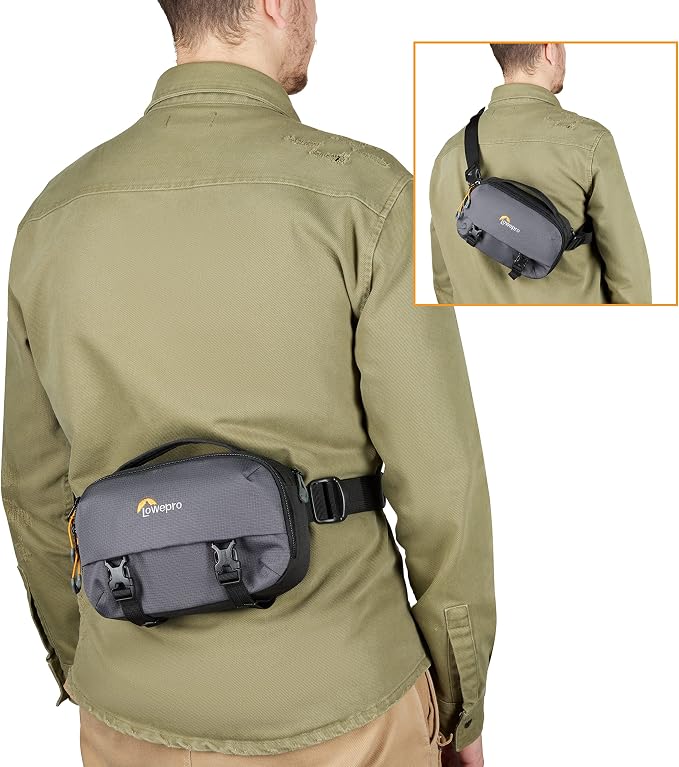 Lowepro Trekker Lite Hp 100, Compact Camera Backpack with Tablet Pocket, Camera Bag for Crop-Sensor Mirrorless, Ultracinch Compression System, Grey - Image 4