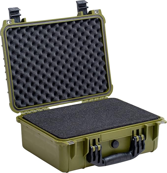 MEIJIA All Weather IP67 Waterproof Hard Camera Case,Hard Protective Case,Hard Case with Customizable Foam,Fit Use of Drones,Camera,Equipments,Pistols(Green,15.98x12.99x6.85inches) - Image 3