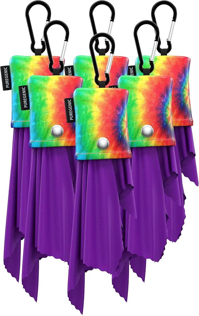 Microfiber Cloth & Glasses Wipes (6 Pack) Lens & Glasses Cleaning Cloth - Eye Glass Clean Cloths - Eyeglass Cleaning Cloth - Glass Cleaning Cloth - Camera Lenses & Gadget Delicate Screens - Tie Dye by Purgenic