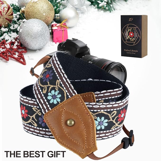 Padwa Lifestyle 2" Wide Classic Crazy Horse Art Cowhide Head Cotton Camera Straps for Photographers - Image 7