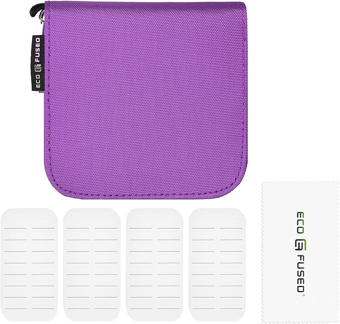 Eco-Fused Memory Card Case - Fits up to 44x SD, SDHC, Micro SD, Mini SD and 4X CF - Holder with 44 Slots (Purple / 44 Slots - 1 Pack) - Image 6