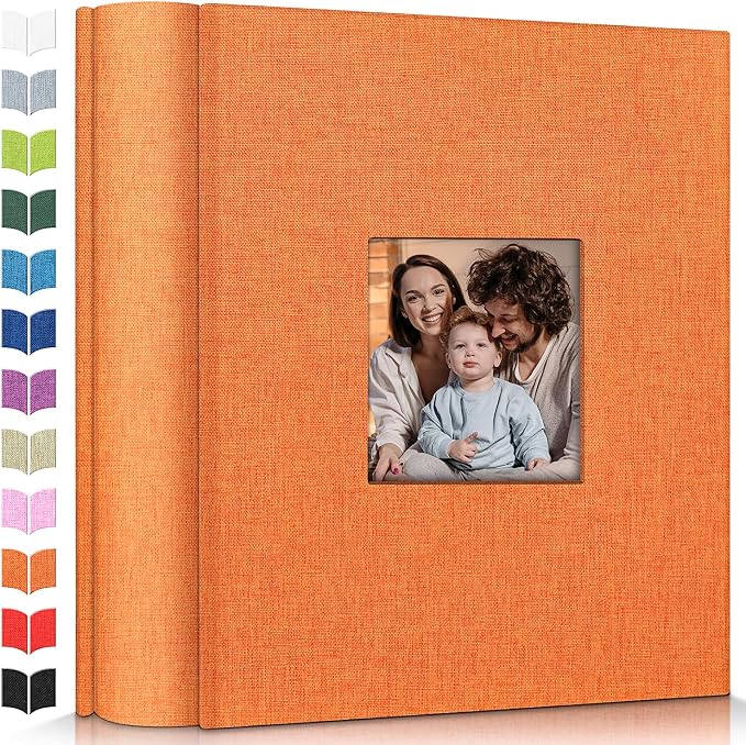 Artfeel Photo Album 4x6 with 1000 Pockets,Slip-in Picture Albums,Linen Cover Memory Book with Front Window,White Page Vertical Photo Book for Wedding,Family,Anniversare,Baby,Vacation by Artfeel