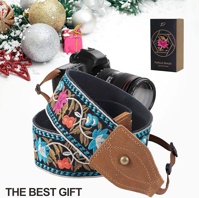 Padwa Lifestyle 2" Wide Classic Crazy Horse Art Cowhide Head Cotton Camera Straps for Photographers - Image 7