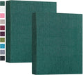 Mublalbum 2 Pack Small 5x7 Photo Album, 52 Pockets, Linen Cover,Dark Green | Linen Cover, Portable Mini Picture Book, Holds 52 Vertical Pockets for Artwork Postcards, Picture Storage by Mublalbum
