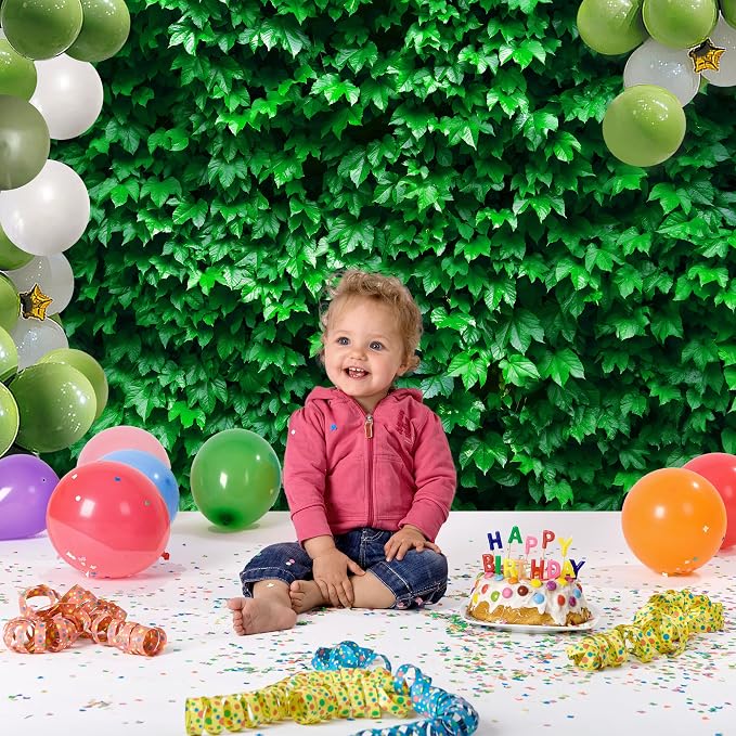 10x6.5 Ft Green Leaves Photography Backdrops Large Polyester Fabric Leaf Green Vertical Texture Backdrop for Birthday Party Christmas Decoration Photo Booth Prop Banner - Image 2