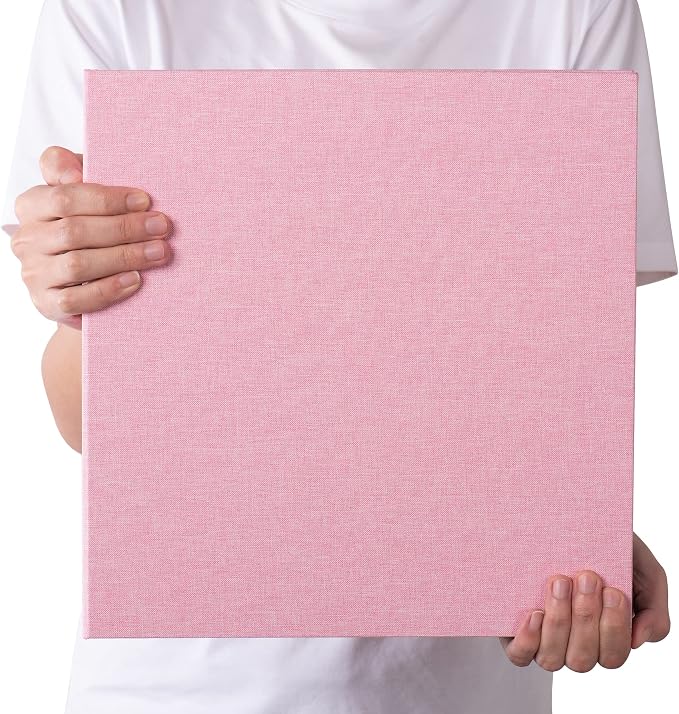 Large Photo Album Self Adhesive 4x6 5x7 3x5 8x10 Scrapbook Magnetic Album DIY Scrap Book Length 13 x Width 12.8 (Inches) 120 Black Sticky Pages Linen Cover DIY Photo Album(Pink) - Image 6