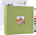 Mublalbum 12x12 Inch 3 Ring DIY Scrapbook Photo Album 80 Pages, Green | 3 Ring Binder Scrapbook, Linen Cover, 40 Plastic Sleeves 80 Pages, Memory Book for Wedding, Baby, Family, DIY Projects by Mublalbum