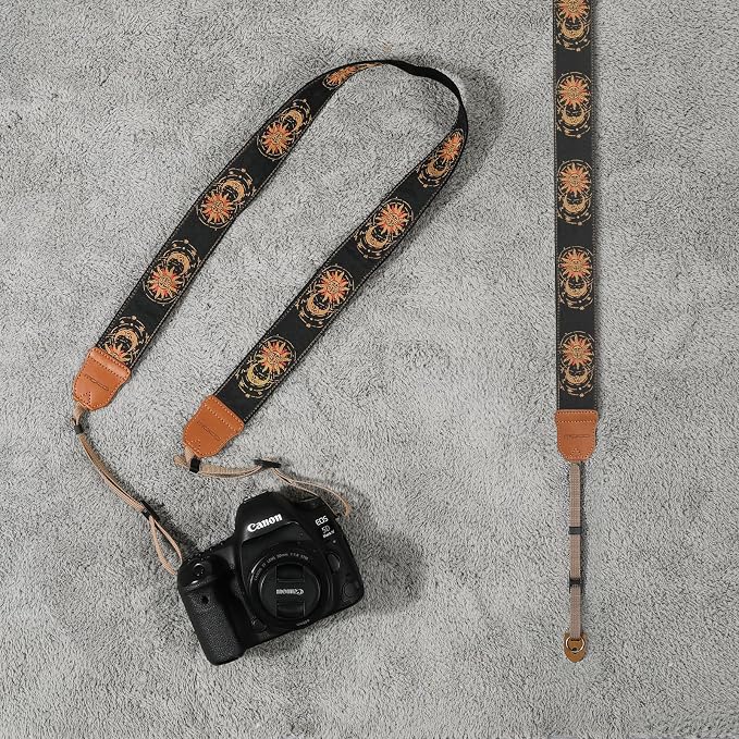 MoKo Camera Strap Compitable with Canon/Sony/Nikon/Minolta/Panasonic/DSLR | Cotton Vintage Camera Strap,Adjustable Neck Shoulder Strap,for Camcorder,Binoculars,for Adults Kids, Helios Moon God - Image 7