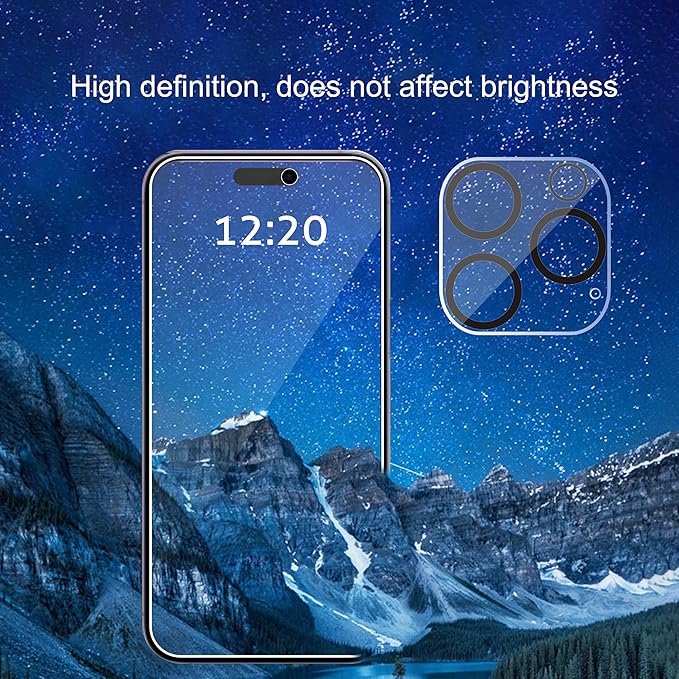 Ailun Privacy Screen Protector + Camera Lens Protector for iPhone 16 Pro | 3+3 Pack, 6.3 Inch, Installation Frame, Dynamic Island Compatible, Anti Spy Tempered Glass, Case Friendly - Image 3