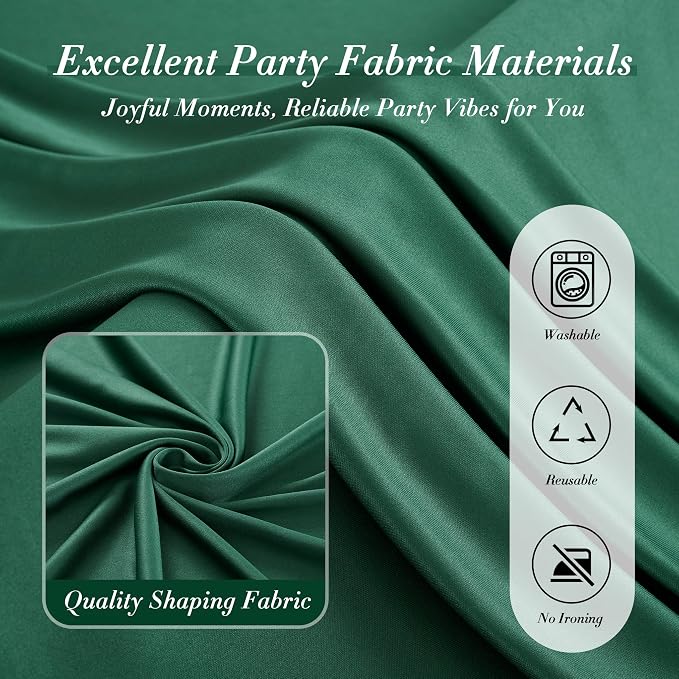 10 ft x 8 ft Wrinkle Free Hunter Green Backdrop Curtain for Parties, Fabric Dark Green Photo Backdrop Drapes 2 Panels 5x10ft for Baby Shower Wedding Birthday Party Photography Curtains - Image 6