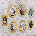 Halloscume 7 Pcs Miniature Picture Frames Mini Vintage Photo Frames Miniature Dollhouse Accessories on 1:12 Scale for Dollhouse DIY Craft Projects Art Jewelry Display Home Decor(Gold) by Halloscume