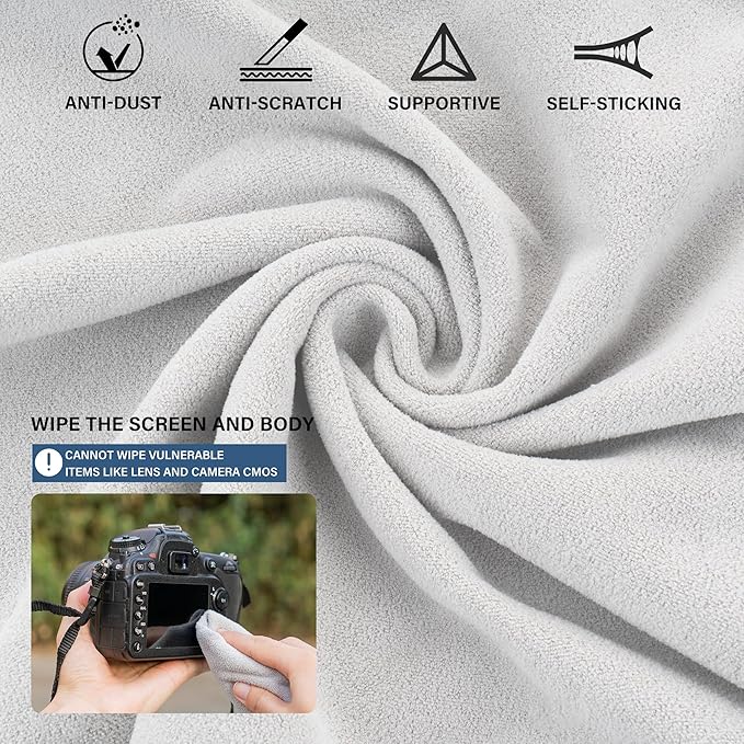 Walking Way Protective Wrap, Self-Adhesive Magic Cloth Camera Wrap, Storage Cloth, Anti-Scratch, Dustproof, Washable Lens Pouch for DSLR, Smartphones, Laptops, Cosmetic - Image 3