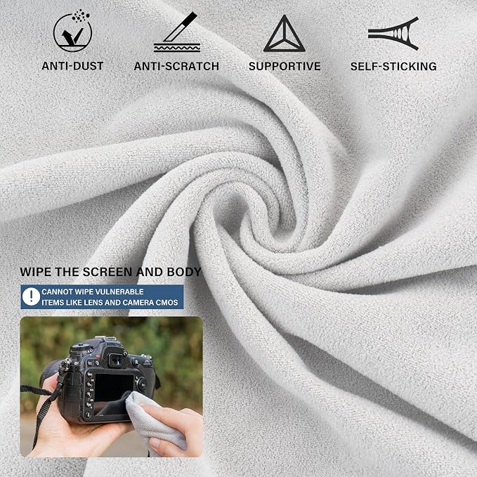 Walking Way Protective Wrap, Self-Adhesive Magic Cloth Camera Wrap, Storage Cloth, Anti-Scratch, Dustproof, Washable Lens Pouch for DSLR, Smartphones, Laptops, Cosmetic - Image 3