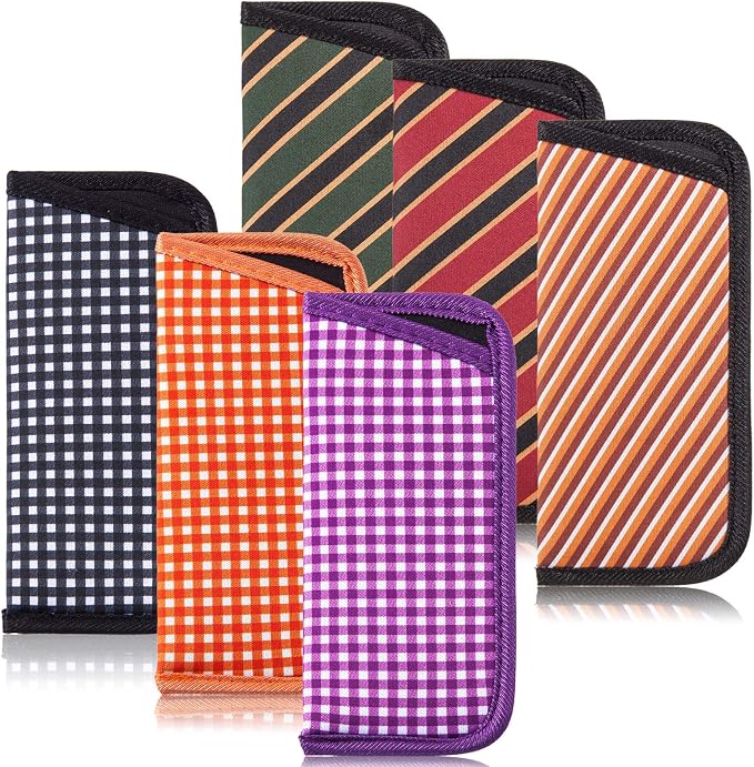 TRIUMPH VISION 3 Pack Reading Glasses Pouch Soft Case Eyeglass Sleeve Slim | Alternative to Bulky Case in bag, Lightweight Lined Padded Protect Optical lens Slip in, Cute Pattern Portable for Daily Use by TRIUMPHVISION