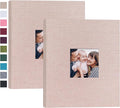 Mublalbum 2 Pack Small Photo Album 8x10, 52 Pockets, Linen Cover,Beige | Linen Cover with Display Window, 52 Vertical Pockets, Portable Mini Picture Book for Artwork Postcards, Picture Storage by Mublalbum