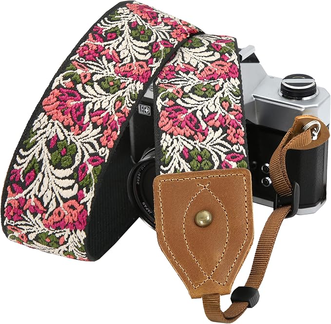 Padwa Lifestyle 2" Wide Classic Crazy Horse Art Cowhide Head Cotton Camera Straps for Photographers by PadwaLifestyleCameraStrap