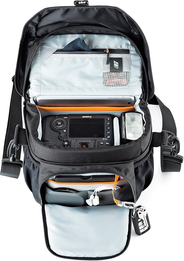 Lowepro LP37121, Nova 170 AW II Camera Bag, Fits DSLR with 24-105mm Attached Lens, Compact Photo Drone, 1-2 Additional Lenses, Flash, Black - Image 6