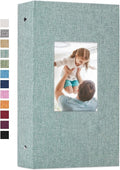 Vienrose 4x6 Photo Album,300 Pockets,Linen Cover with Window,Green | Linen Hardcover, Slip In Photo Book, Family Memory Album, Travel Keepsake by Vienrose