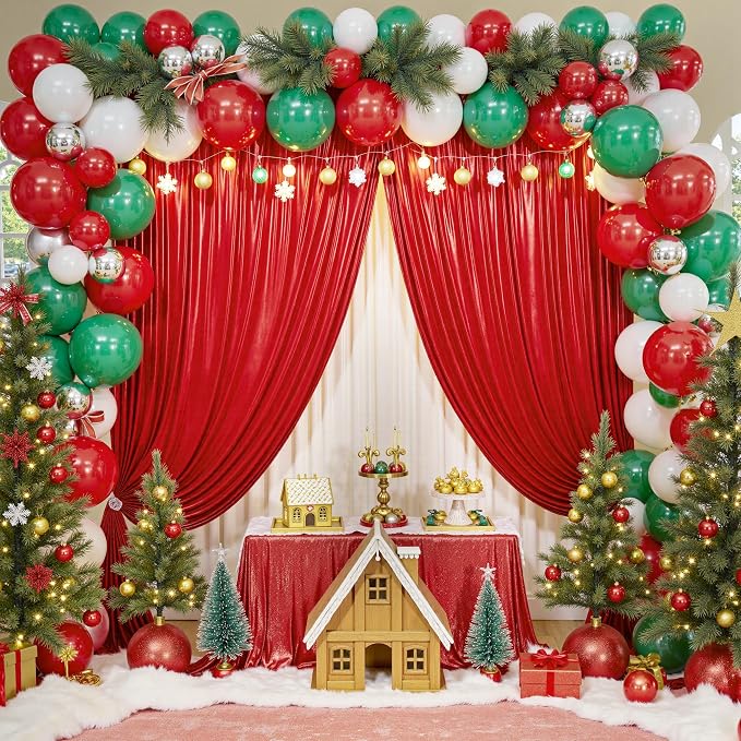 10x10ft Thick Red Glitter Backdrop Curtain Panels for Parties, Wrinkle Free Sequin Sparking Photo Backdrop Drapes, 2 Panels 5x10ft Shimmer Back Drop Cloth for Wedding Birthday Photography - Image 9
