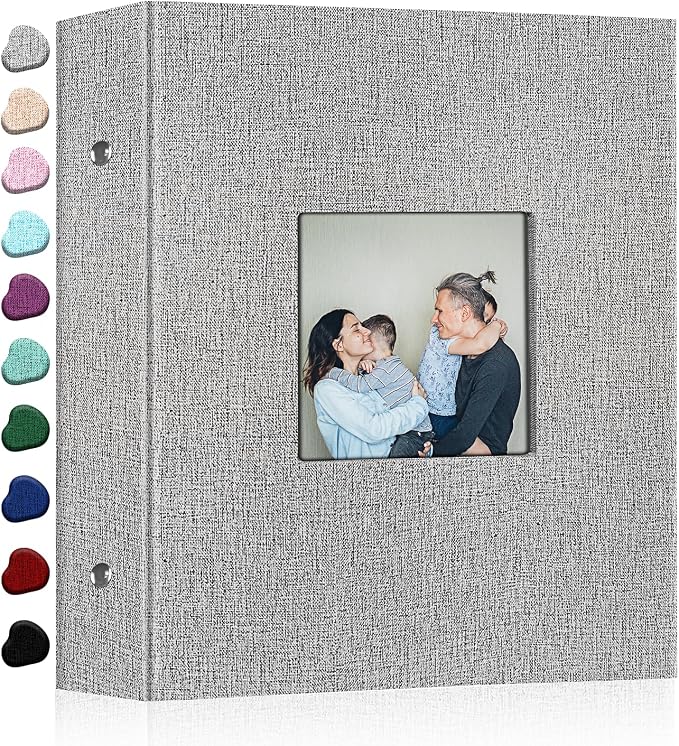 Ejblfe Photo Album 4x6,Linen Cover Slide-in Photo Album Book Can Holds 600 4x6 Photos with 60 Black Sheets for Family,Wedding,Baby and Holiday Pictures (Gray) by EJBLFEPremiumPhotoAlbums