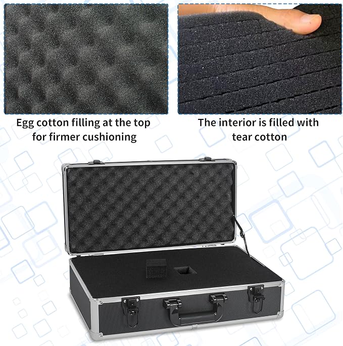 20 Inch Hard Carrying Case | Ideal for Wireless Mic System Storage & Camera Gear Transportation, Aluminum Alloy Sturdy Build, Customizable Pre-Diced Foam - Image 2