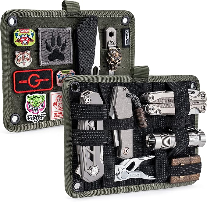 TACTICAL_GEEK EDC Organizer Board, Anti-Slip Elastic Woven Board, Utility Bag Insert Panel for Small Gear, Backpack Accessories (TCM-Green) by TACTICAL_GEEK