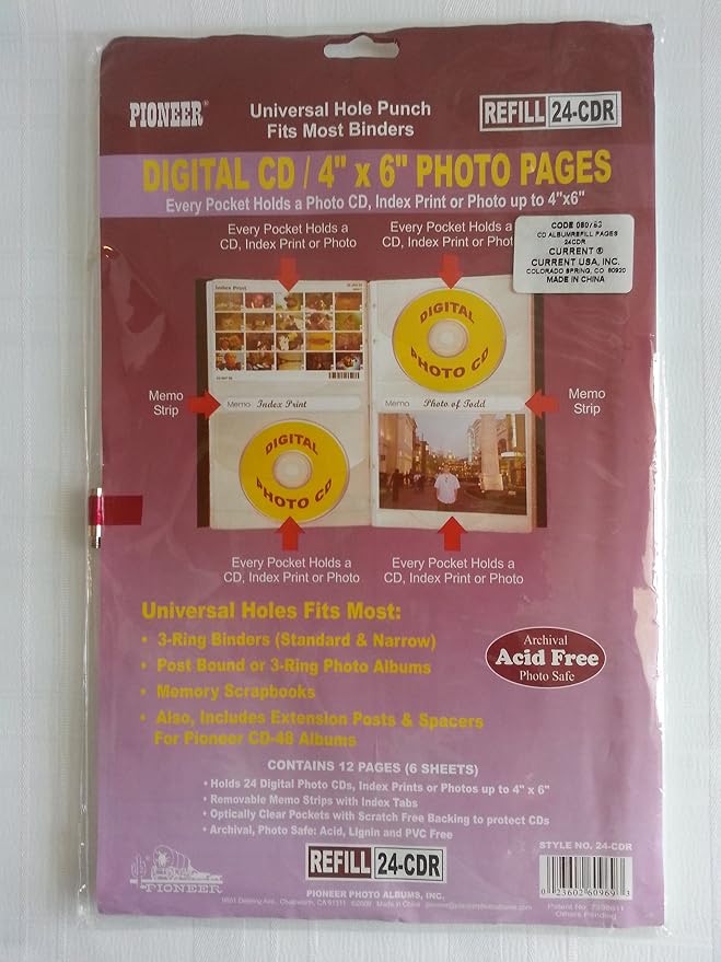 Pioneer Refill Pages for the Digital CD Photo Album. by PioneerPhotoAlbums