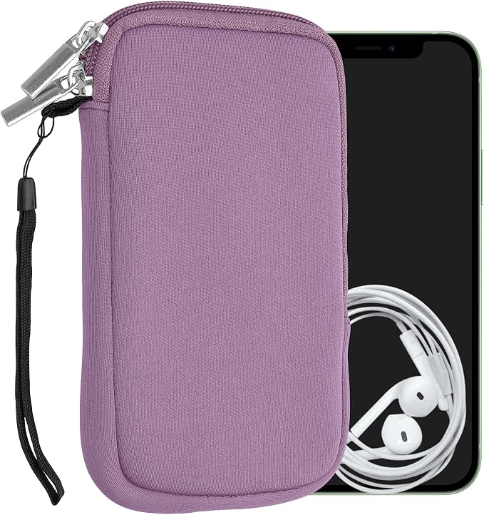 kwmobile Universal Phone Pouch Size M - 5.5" - Neoprene Smartphone Pouch with Zip - Water-Repellent Mobile Phone Case - Sleeve in Lavender by kwmobile