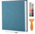 Large Photo Album Self Adhesive Scrapbook Album for 4×6 5×7 8×10 Pictures DIY Magnetic Linen Cover Album 60 Pages for Family Wedding Gifts with Metal Pen and Plastic Board by HenPisen