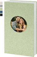 Vienrose Photo Album 4x6 Photos 300 Pockets Linen Cover Slip-in Photo Book with Round Window for Wedding, Vacation Memories, Personalized Picture Organizer, Green by Vienrose